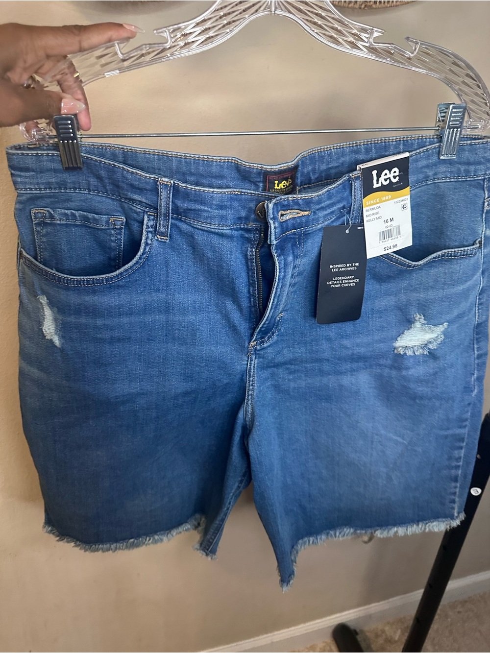 Lee Women's Blue Distressed Cutoff Denim Shorts